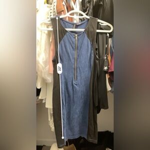 Divided Two-Tone Mini Dress with Zipper